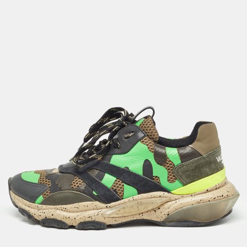 Valentino Multicolor Leather and Mesh Camouflage Bounce Low Top Sneakers Size 40 - Valentino - Modalova