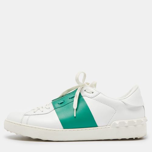 Valentino White/Green Leather Open Sneakers Size 43.5 - Valentino - Modalova