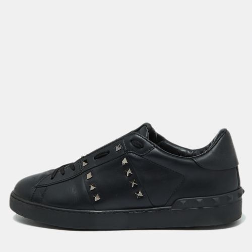 Valentino Black Leather Rockstud Untitled Low Top Sneakers Size 44.5 - Valentino - Modalova