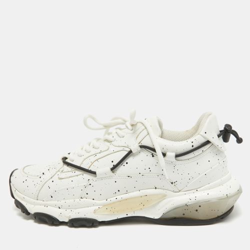 Valentino White/Black Paint Splatter Leather Bounce Sneakers Size 44 - Valentino - Modalova