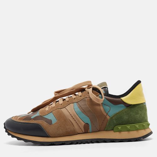 Valentino Multicolor Camouflage Leather and Canvas Rockrunner Sneakers Size 45 - Valentino - Modalova