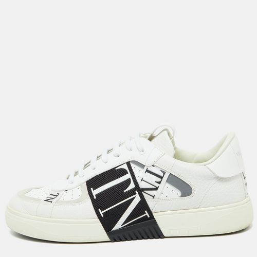 Valentino White/Black Leather VLTN Sneakers Size 44 - Valentino - Modalova