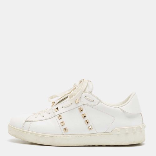 Valentino White Leather Rockstud Lace Up Sneakers Size 43 - Valentino - Modalova