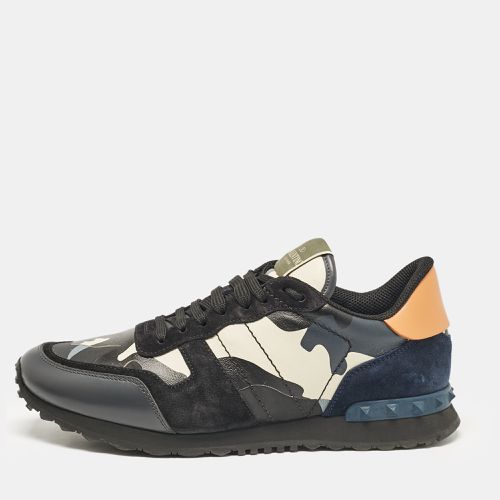 Valentino Multicolor Camouflage Leather and Suede Rockrunner Sneakers Size 42.5 - Valentino - Modalova