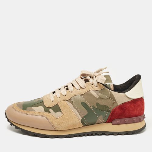 Valentino Multicolor Camouflage Leather and Suede Rockrunner Lace Up Sneakers Size 44 - Valentino - Modalova