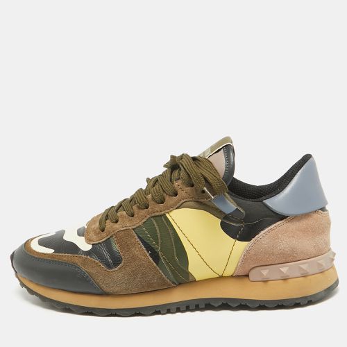 Valentino Multicolor Leather and Suede Rockrunner Lace Up Sneakers Size 39.5 - Valentino - Modalova