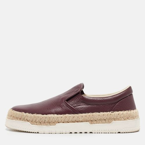 Valentino Burgundy Leather Slip On Espadrille Sneakers Size 42 - Valentino - Modalova