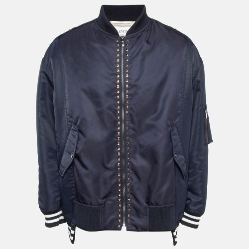 Valentino Navy Blue Rockstud Untitled Navy Blue Bomber Jacket L - Valentino - Modalova