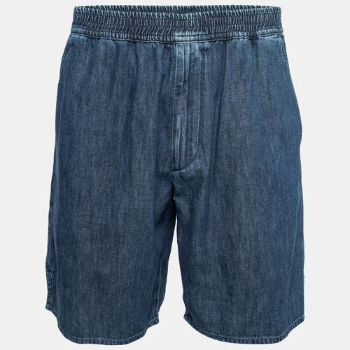 Valentino Blue Denim Elastic Waist Shorts M - Valentino - Modalova