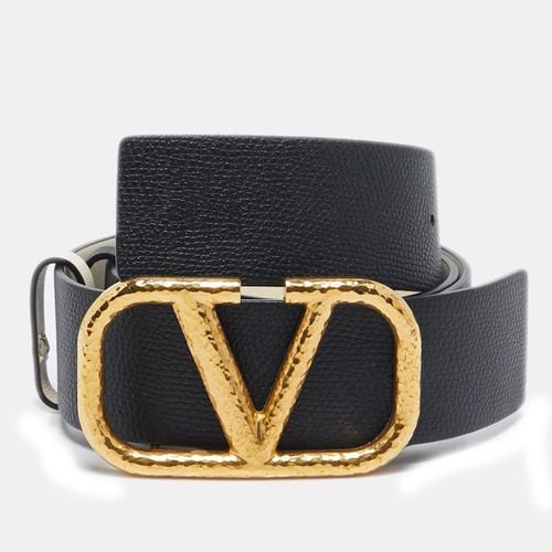 Ivory Leather VLogo Reversible Belt 85CM - Valentino - Modalova