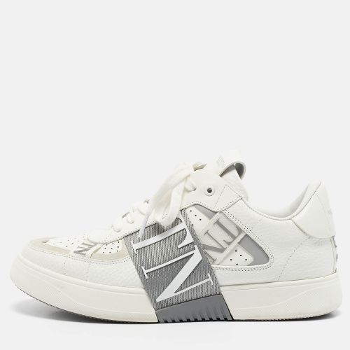 Valentino White/Grey Canvas and Leather VL7N Low Top Sneakers Size 42 - Valentino - Modalova