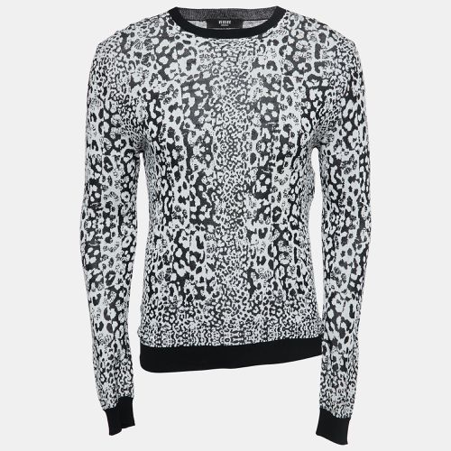 Versus Versace Black/White Patterned Knit Pullover M - Versus Versace - Modalova