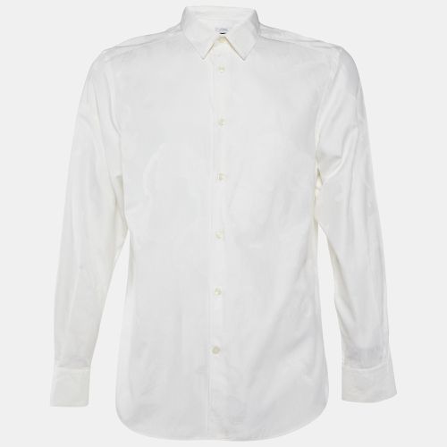 Versace Collection White Tiger Pattern Cotton Button Front Shirt XL - Versace Collection - Modalova