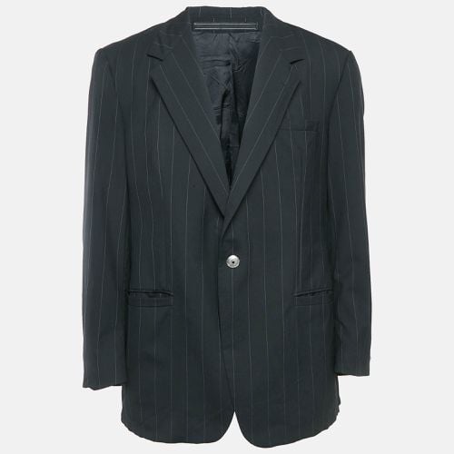 Versace Classic V2 Black Pinstripe Wool Single Breasted Blazer XL - Versace Classic V2 - Modalova