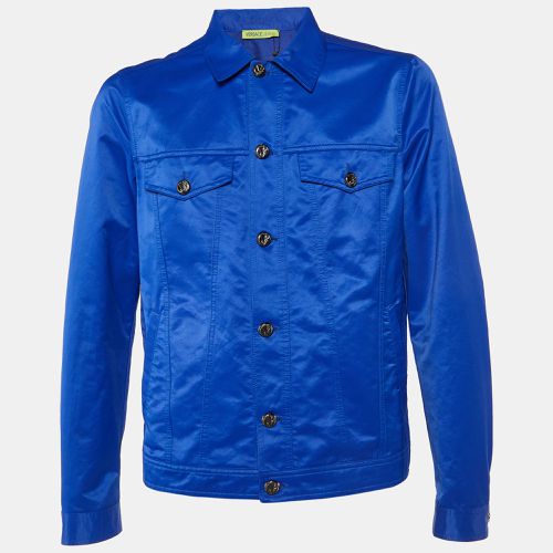 Versace Jeans Blue Cotton Blend Button Front Jacket L - Versace Jeans - Modalova