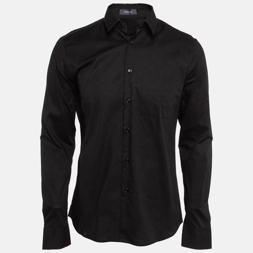 Versace Black Poplin Button Front Shirt L - Versace - Modalova