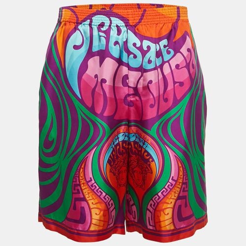 Versace Multicolor Printed Silk Medusa Music Shorts XL - Versace - Modalova