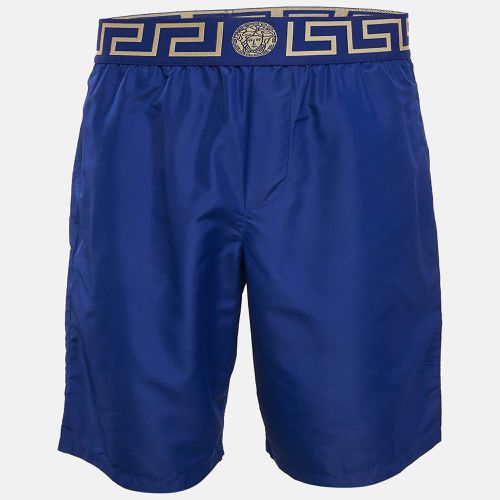 Versace Blue Greca Border Detail Boardshorts M - Versace - Modalova