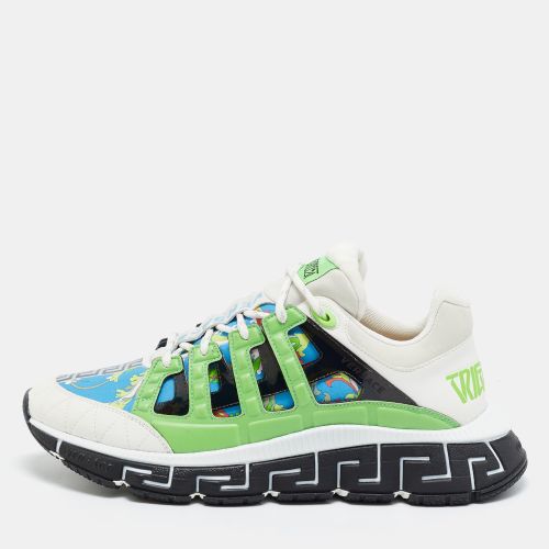 Trigreca Size 46 Canvas and Leather Low Top Sneakers - Versace - Modalova
