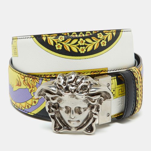 Versace Multicolor Printed Leather Medusa Buckle Belt 105CM - Versace - Modalova