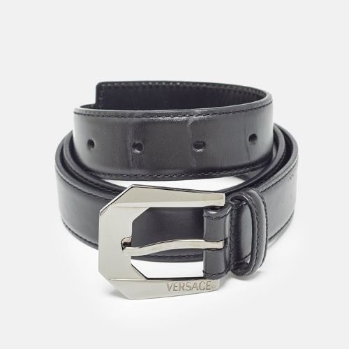 Versace Black Leather Buckle Belt 95 CM - Versace - Modalova