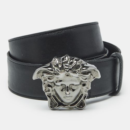 Versace Black Leather La Medusa Buckle Belt 105 CM - Versace - Modalova