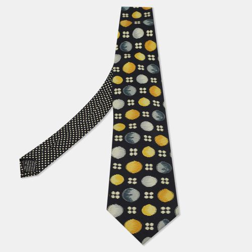 Gianni Printed Textured Silk Tie - Versace - Modalova