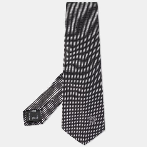 Versace Monochrome Square Pattern Silk Tie - Versace - Modalova