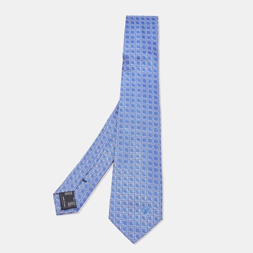 Versace Blue Square Patterned Silk Tie - Versace - Modalova