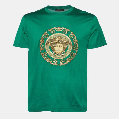 Medusa Embellished Cotton T-Shirt L - Versace - Modalova