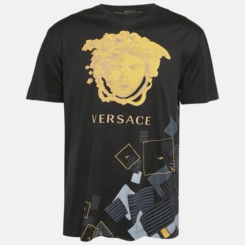 Printed Jersey Crew Neck T-Shirt M - Versace - Modalova