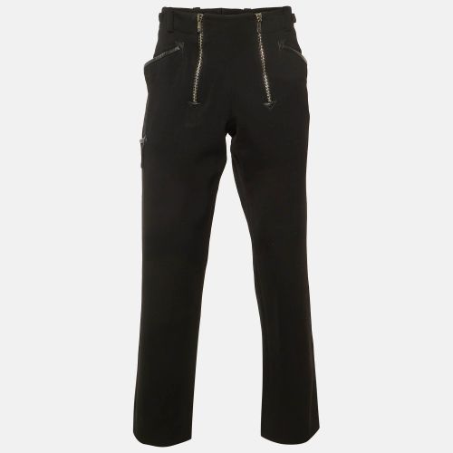 Versace Vintage Black Wool Zip Detail Pants L/XL Waist 36" - Versace - Modalova