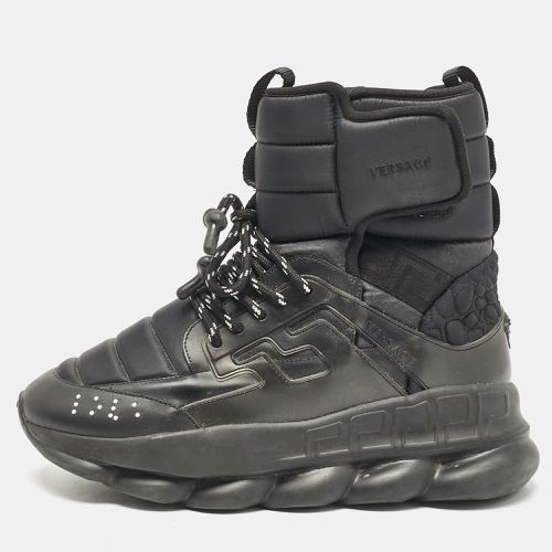 Versace Black Neoprene and Leather Chain Reaction High Top Sneakers Size 41 - Versace - Modalova