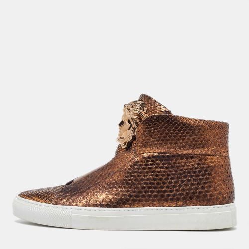 Bronze Python Medusa Palazzo Slip On High Top Sneakers Size 41 - Versace - Modalova