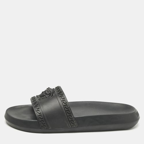Versace Black Rubber La Medusa Pool Slides Size 43 - Versace - Modalova
