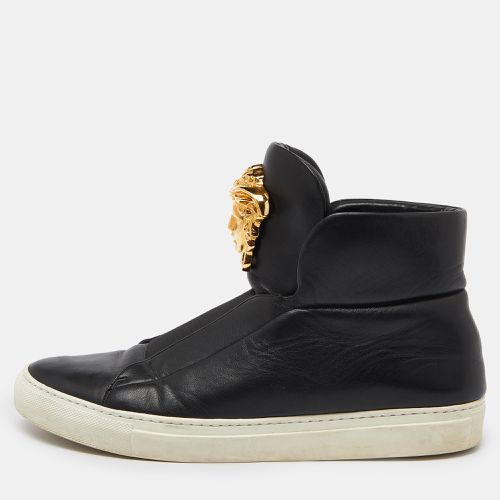 Leather Palazzo Medusa High Top Slip On Sneakers Size 42 - Versace - Modalova