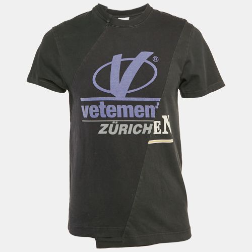 Vetements Black Printed Jersey Reconstructed Zürich T-Shirt S - Vetements - Modalova