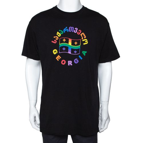 Vetements Black Cotton Rainbow Georgia Flag Print T Shirt S - Vetements - Modalova