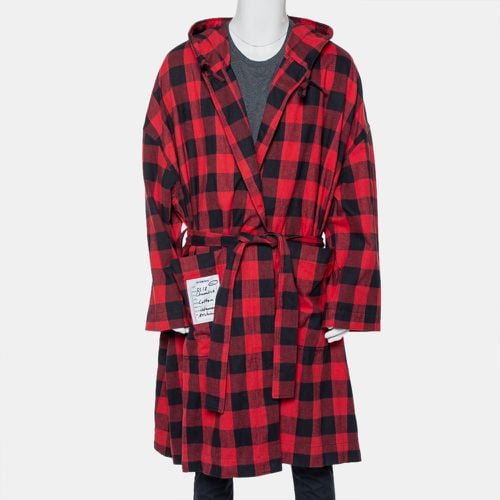 Vetements Red & Black Plaided Flannel Belted Robe M - Vetements - Modalova