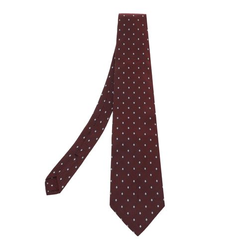 Yves Saint Laurent Burgundy Pattern Silk Jacquard Tie - Yves Saint Laurent - Modalova