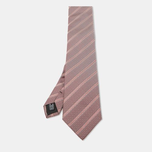 Yves Saint Laurent Red Striped Pattern Silk Tie - Yves Saint Laurent - Modalova