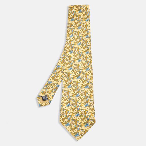 Yves Saint Laurent Vintage Yellow Floral Print Silk Traditional Tie - Yves Saint Laurent - Modalova