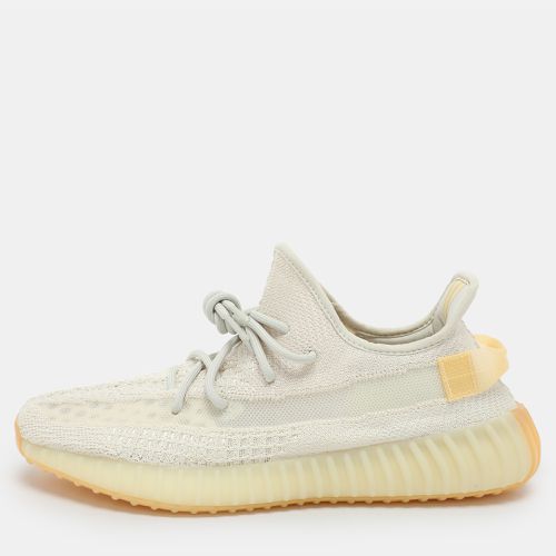 Yeezy x Adidas Cream Knit Fabric Boost 350 V2 "Light" Low Top Sneakers Size 45 1/3 - Yeezy - Modalova