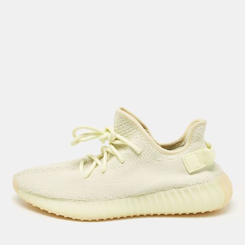 Yeezy x Adidas Light Yellow Knit Fabric Boost 350 V2 Butter Sneakers Size 42 - Yeezy - Modalova