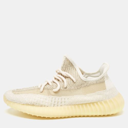 Yeezy x Adidas White Knit Fabric Boost 350 V2 Natural Sneakers Size 41 1/3 - Yeezy x Adidas - Modalova