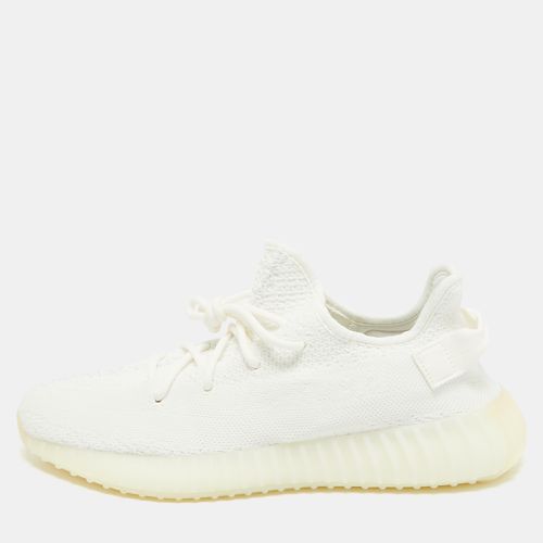 Yeezy x Adidas White Knit Fabric Boost 350 V2 Cream Sneakers Size 44 - Yeezy x Adidas - Modalova