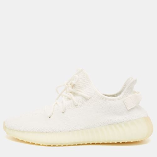 Yeezy x Adidas White Knit Fabric Boost 350 V2 Lace Up Sneakers Size 46 2/3 - Yeezy x Adidas - Modalova