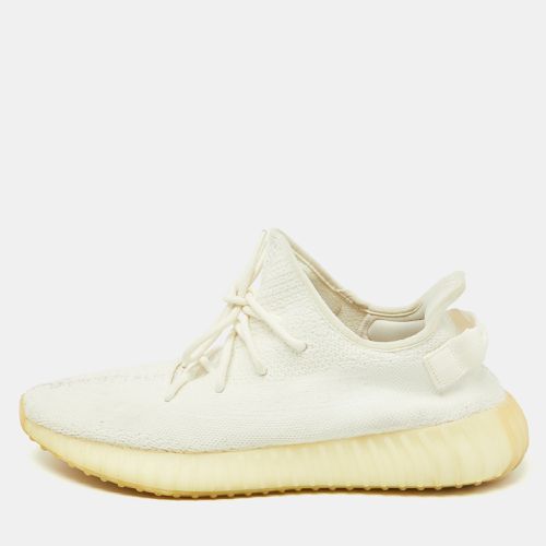 Yeezy x Adidas White Knit Fabric Boost 350 V2 Cream Sneakers Size 48 - Yeezy x Adidas - Modalova