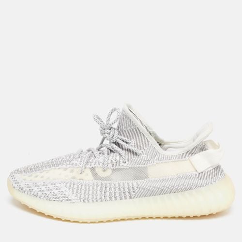 Yeezy x Adidas White/Grey Knit Fabric Boost 350 V2 Static (Non Reflective) Sneakers Size 46 - Yeezy x Adidas - Modalova