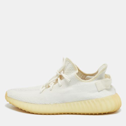 Yeezy x Adidas White Knit Fabric Boost 350 V2 Cream Sneakers Size 46 - Yeezy x Adidas - Modalova